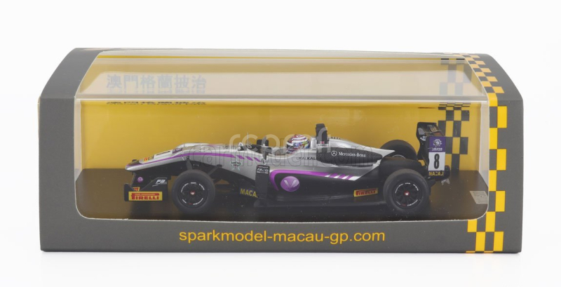 Spark-model Dallara F312 N 8 5th Macau F3 Race 1 2016 George Russell 1:43 Stříbrná Fialová Oranžová