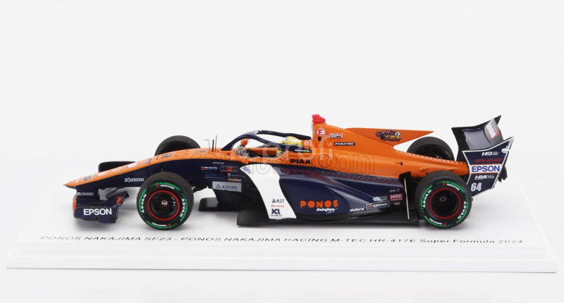 Spark-model Dallara Sf23 Hr-417-e Team Ponos Nakajima Racing M-tec N 64 Super Formula Season 2024 Naoki Yamamoto 1:43 Oranžová Bílá Modrá