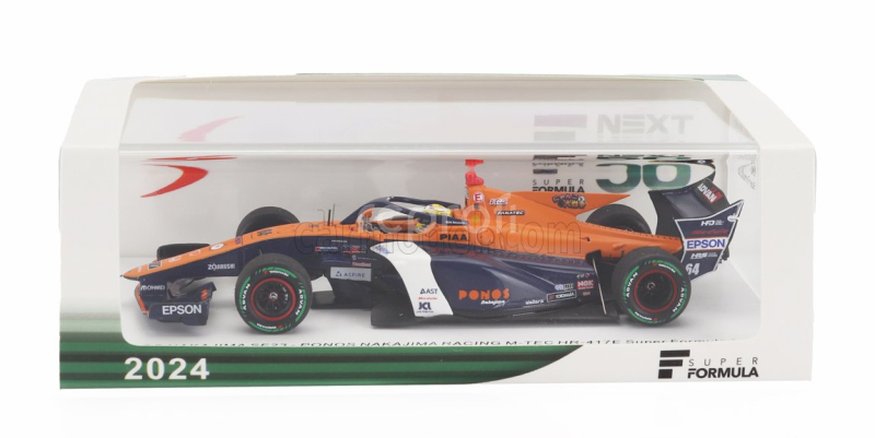 Spark-model Dallara Sf23 Hr-417-e Team Ponos Nakajima Racing M-tec N 64 Super Formula Season 2024 Naoki Yamamoto 1:43 Oranžová Bílá Modrá