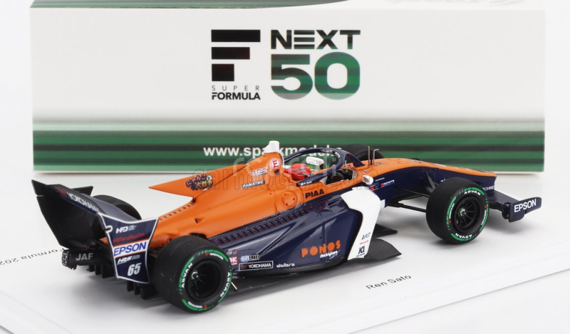 Spark-model Dallara Sf23 Hr-417-e Team Ponos Nakajima Racing M-tec N 65 Super Formula Season 2024 Ren Sato 1:43 Oranžová Bílá Modrá