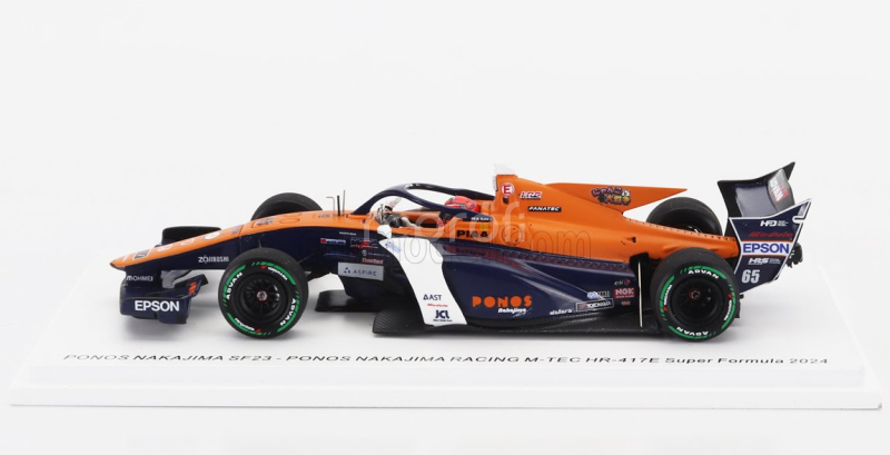 Spark-model Dallara Sf23 Hr-417-e Team Ponos Nakajima Racing M-tec N 65 Super Formula Season 2024 Ren Sato 1:43 Oranžová Bílá Modrá