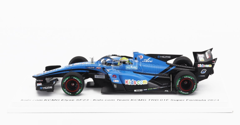 Spark-model Dallara Sf23 Trd 01f Team Kids Com Kcmg Cayman N 8 Super Formula Season 2024 Nirei Fukuzumi 1:43 Světle Modrá Černá
