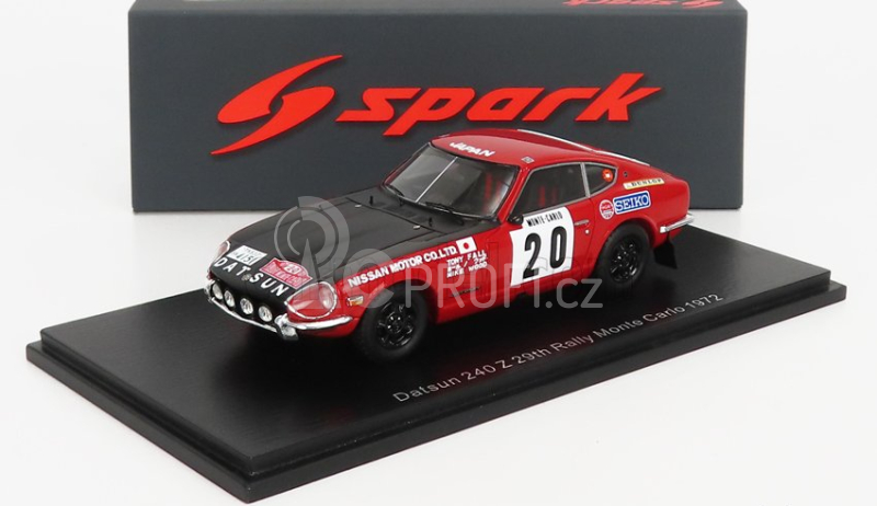 Spark-model Datsun 240z N 20 Rally Montecarlo 1972 T.fall - M.wood 1:43 Červená Černá