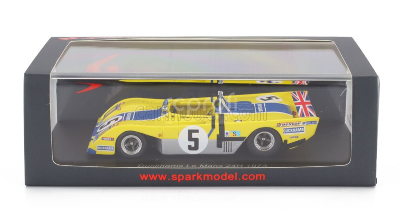 Spark-model Duckhams Lm72 3.0l V8 Team Duckhams Oil Motor Racing N 5 24h Le Mans 1973 Alain De Cadenet - Chris Craft 1:43 Žlutá Modrá