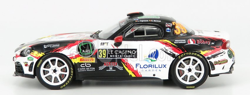 Spark-model Fiat 124 Abarth Rgt Team Lac Racing N 39 Rally Montecarlo 2020 L.caprasse - R.herman 1:43 Černá Bílá Červená