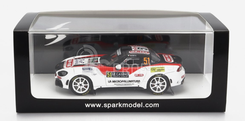 Spark-model Fiat 124 Rally Rgt N 51 Rally Montecarlo 2022 A.sassi - Romei 1:43 Bílá Červená Černá