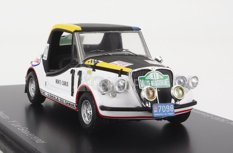 Spark-model Fiat 500 Amine N 11 Rally Montecarlo 1969 R.f.dulbecco - Y.le Graverend 1:43 Bílá Černá