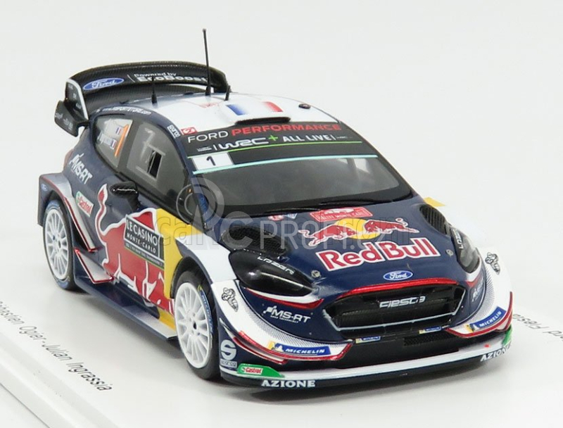 Spark-model Ford england Fiesta Wrc Team M-sport Ford Wrt N 1 Winner Rally Montecarlo 2018 S.ogier - J.ingrassia 1:43 Modrá Červená Žlutá