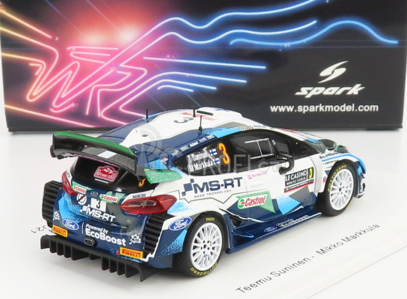 Spark-model Ford england Fiesta Wrt Team Wrcm Sport N 3 Rally Montecarlo 2021 T.suninen - M.markkula 1:43 Bílá Modrá Zelená