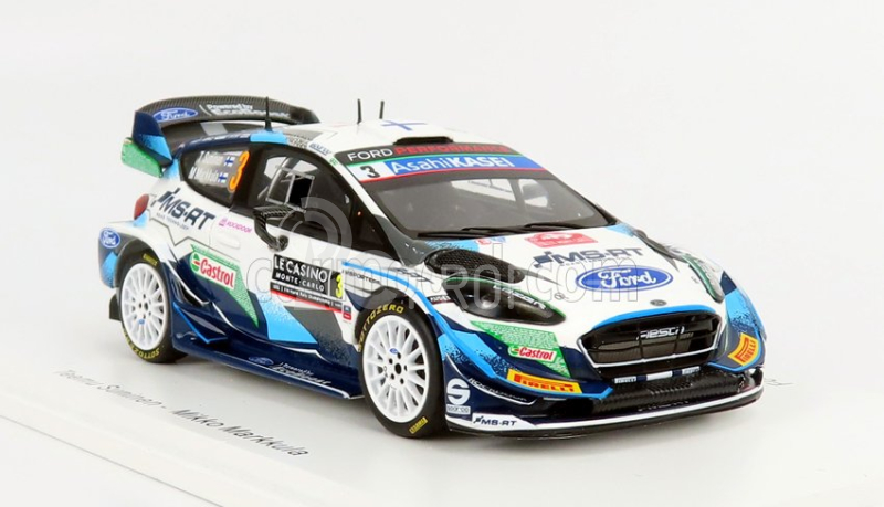 Spark-model Ford england Fiesta Wrt Team Wrcm Sport N 3 Rally Montecarlo 2021 T.suninen - M.markkula 1:43 Bílá Modrá Zelená