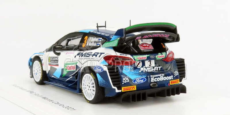Spark-model Ford england Fiesta Wrt Team Wrcm Sport N 3 Rally Montecarlo 2021 T.suninen - M.markkula 1:43 Bílá Modrá Zelená