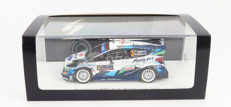 Spark-model Ford england Fiesta Wrt Team Wrcm Sport N 3 Rally Montecarlo 2021 T.suninen - M.markkula 1:43 Bílá Modrá Zelená
