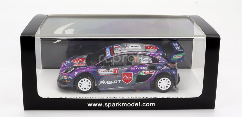 Spark-model Ford england Puma Rally1 Team Ford World Rally M-sport N 7 4th Rally Sardinia Italy 2022 P.l.loubet - V.landais 1:43 Fialová Modrá Šedá