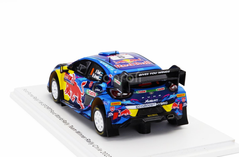 Spark-model Ford england Puma Rally1 Team Ford World Rally M-sport N 8 Winner Rally Chile 2023 Ott Tanak - Martin Jarveoja 1:43 Modrá Žlutá Červená