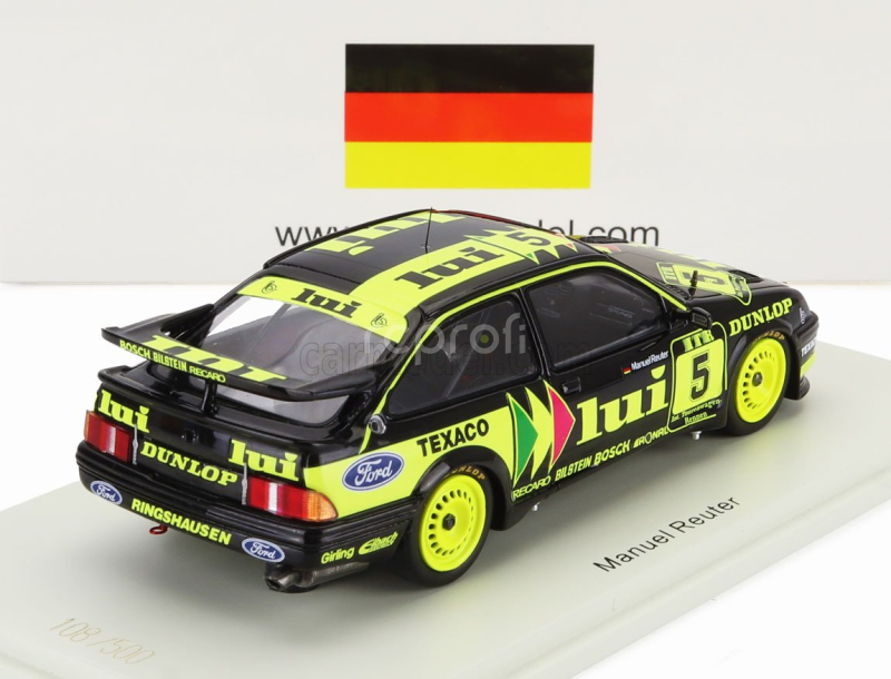 Spark-model Ford england Sierra Rs500 Cosworth N 5 Dtm 1988 Manuel Reuter 1:43 Černá Žlutá