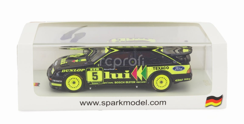 Spark-model Ford england Sierra Rs500 Cosworth N 5 Dtm 1988 Manuel Reuter 1:43 Černá Žlutá