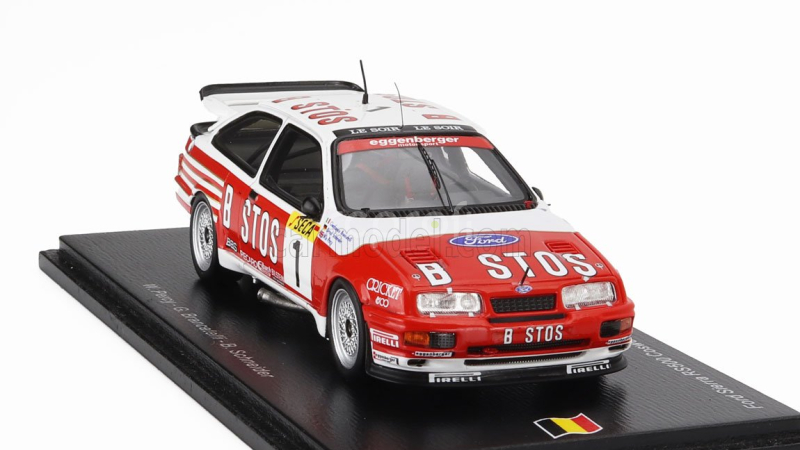 Spark-model Ford england Sierra Rs500 Cosworth Team Eggenberger Bastos Racing N 1 Winner 24h Spa 1989 W.percy - G.brancatelli - B.schneider 1:43 Bílá Červená