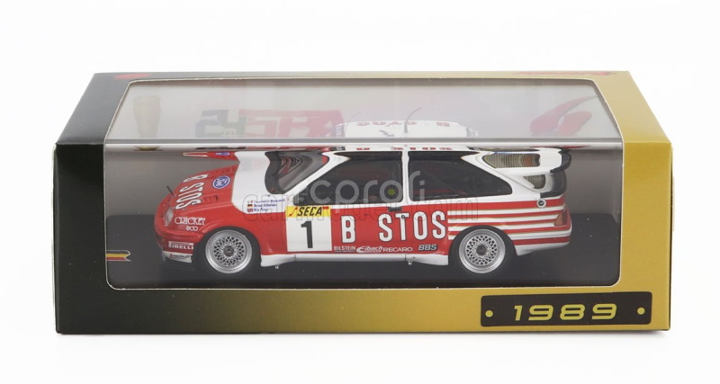 Spark-model Ford england Sierra Rs500 Cosworth Team Eggenberger Bastos Racing N 1 Winner 24h Spa 1989 W.percy - G.brancatelli - B.schneider 1:43 Bílá Červená