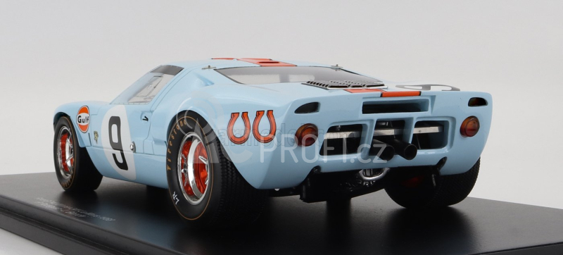 Spark-model Ford usa Gt40 4.9l V8 Team Jw Automotive Engineering Gulf N 9 Winner 24h Le Mans 1968 L.bianchi - P.rodriguez - Con Vetrina - With Showcase 1:18 Světle Modrá Oranžová