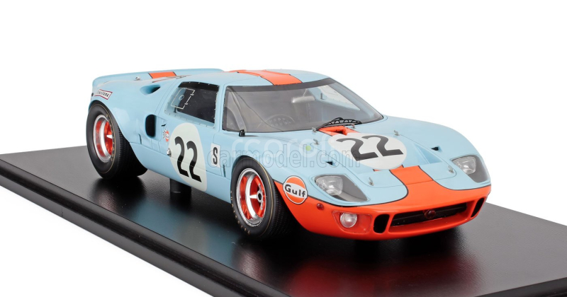 Spark-model Ford usa Gt40 4.9l V8 Team Jw Automotive Engineering N 22 Winner Sebring 1969 Jacky Ickx - Jackie Oliver 1:18 Světle Modrá Oranžová