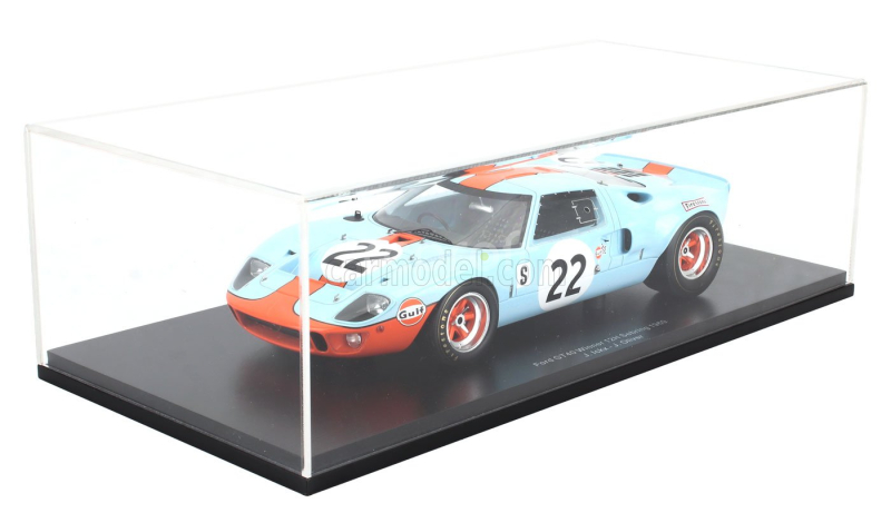Spark-model Ford usa Gt40 4.9l V8 Team Jw Automotive Engineering N 22 Winner Sebring 1969 Jacky Ickx - Jackie Oliver 1:18 Světle Modrá Oranžová