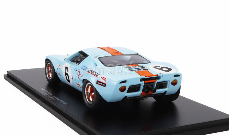 Spark-model Ford usa Gt40 4.9l V8 Team Jw Automotive Engineering N 6 Winner 24h Le Mans 1969 Jacky Ickx - Jackie Oliver 1:18 Světle Modrá Oranžová