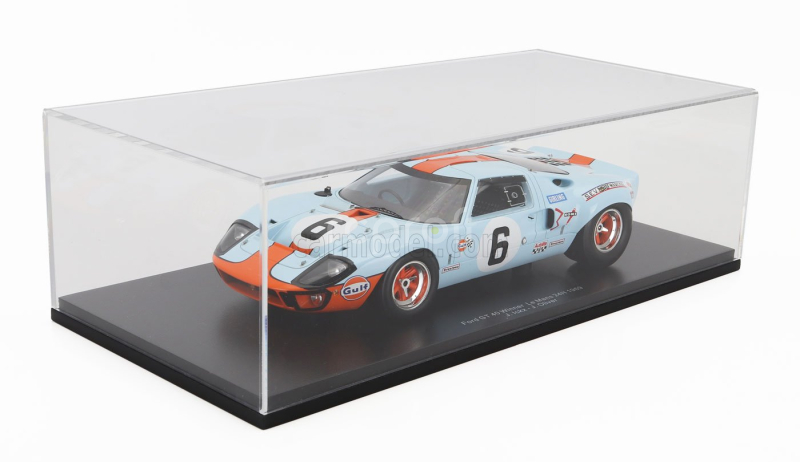 Spark-model Ford usa Gt40 4.9l V8 Team Jw Automotive Engineering N 6 Winner 24h Le Mans 1969 Jacky Ickx - Jackie Oliver 1:18 Světle Modrá Oranžová