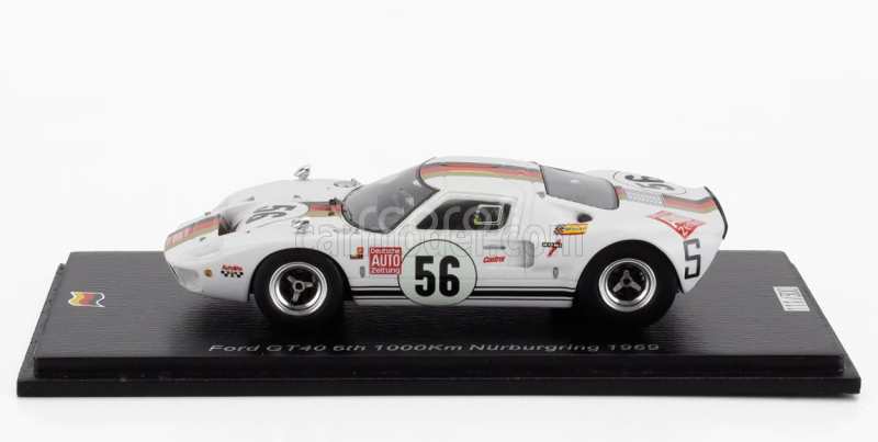 Spark-model Ford usa Gt40 Mki N 56 1000km Nurburgring 1969 Reinhold Jost - Helmut Kelleners 1:43 Bílá