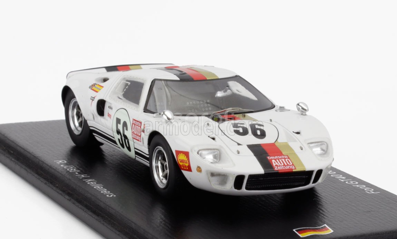 Spark-model Ford usa Gt40 Mki N 56 1000km Nurburgring 1969 Reinhold Jost - Helmut Kelleners 1:43 Bílá