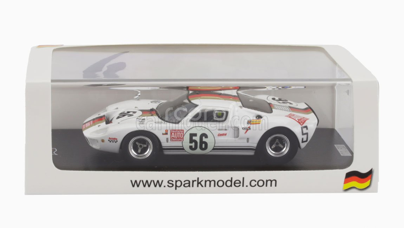 Spark-model Ford usa Gt40 Mki N 56 1000km Nurburgring 1969 Reinhold Jost - Helmut Kelleners 1:43 Bílá