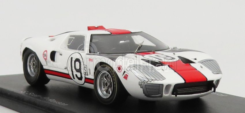 Spark-model Ford usa Gt40 Mkiv 7.0l V8 N 19 3rd 12h Sebring 1966 S.scott - P.revson 1:43 Bílá Červená Šedá