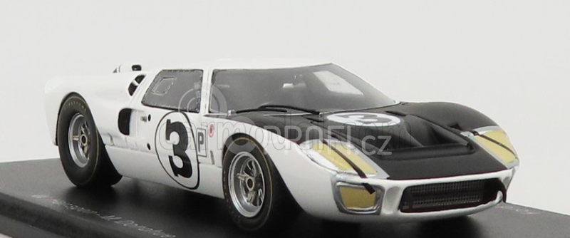 Spark-model Ford usa Gt40 Mkiv 7.0l V8 N 3 12h Sebring 1966 W.hansgen - M.donohue 1:43 Bílá Černá