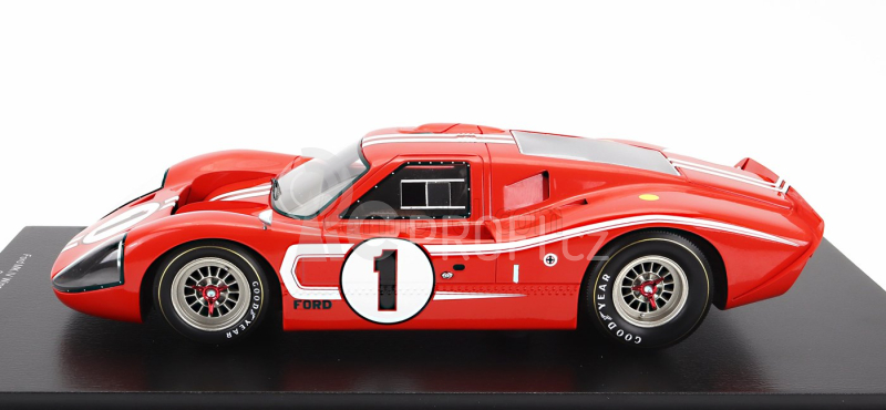 Spark-model Ford usa Gt40 Mkiv 7.0l V8 Team Shelby American Inc. N 1 Winner 24h Le Mans 1967 A.j.foyt - D.gurney - Con Vetrina - With Showcase - Special Box 1:18 Červená Bílá