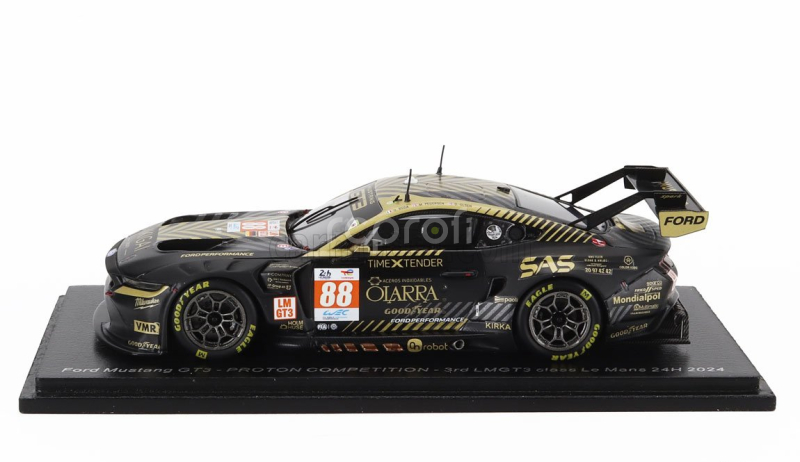 Spark-model Ford usa Mustang Gt3 Coyote 5.4l V8 Team Proton Competition N 88 3rd Lmgt3 Class 24h Le Mans 2024 Giorgio Roda - Mikkel Overgaard Pedersen - Dennis Olsen 1:43 Černé Zlato