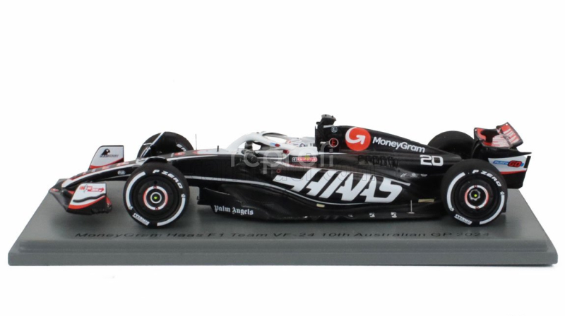 Spark-model Haas F1  Fw24 Team Moneygram Haas N 20 Australian Gp 2024 Kevin Magnussen 1:43 Černá Bílá