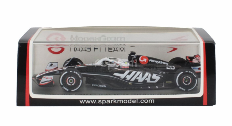 Spark-model Haas F1  Fw24 Team Moneygram Haas N 20 Australian Gp 2024 Kevin Magnussen 1:43 Černá Bílá