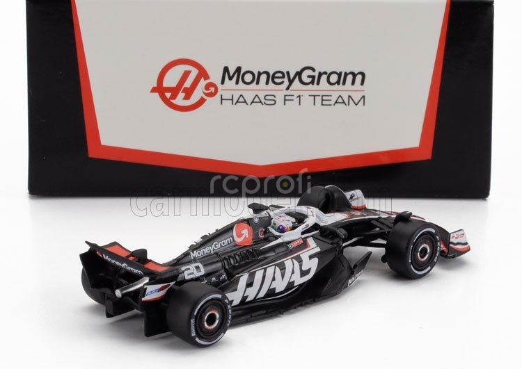 Spark-model Haas F1  Fw24 Team Moneygram Haas N 20 Season 2024 Kevin Magnussen 1:64 Černá Bílá