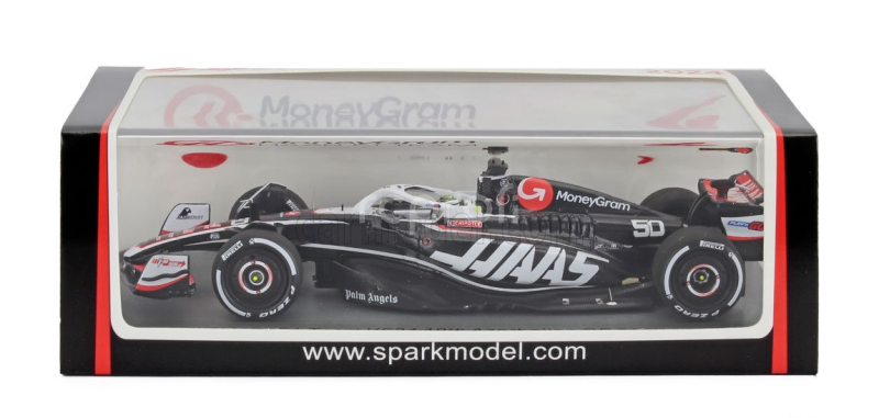 Spark-model Haas F1  Fw24 Team Moneygram Haas N 50 Azerbaijan Gp 2024 Oliver Bearman 1:43 Černá Bílá