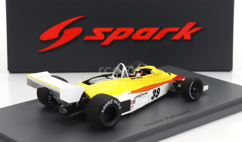 Spark-model Hesketh F1  308e N 39 Practice Belgium Gp 1977 H.rebaque 1:43 Žlutá Bílá