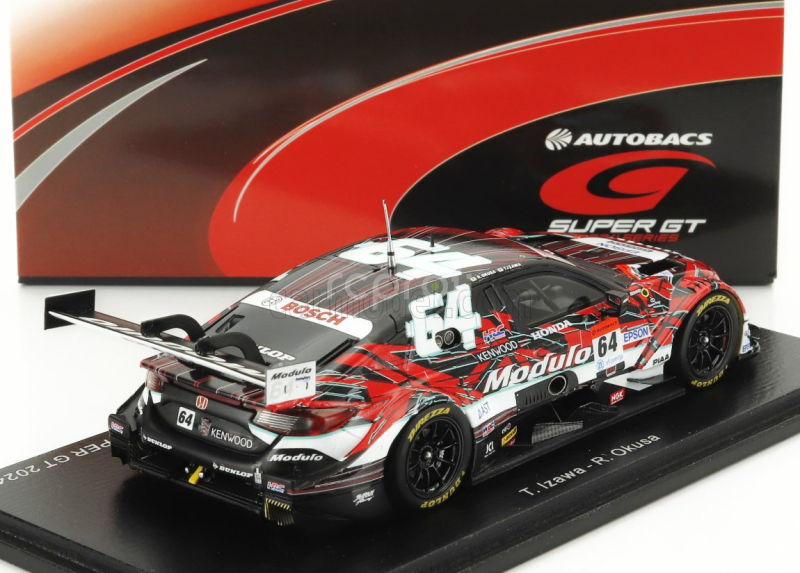 Spark-model Honda Civic Type-r Gt Team Modulo Nakajima Racing N 64 Gt500 Super Gt 2024 Takuya Izawa - Riki Okusa 1:43 Červená Černá