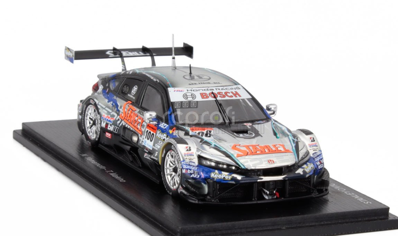 Spark-model Honda Civic Type R-gt Team Stanley Kunimitsu N 100 Gt500 Super Class Gt 2024 Naoki Yamamoto - Tadasuke Makino 1:43 Stříbrná Černá