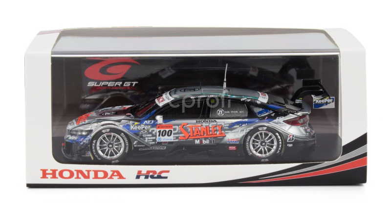 Spark-model Honda Civic Type R-gt Team Stanley Kunimitsu N 100 Gt500 Super Class Gt 2024 Naoki Yamamoto - Tadasuke Makino 1:43 Stříbrná Černá