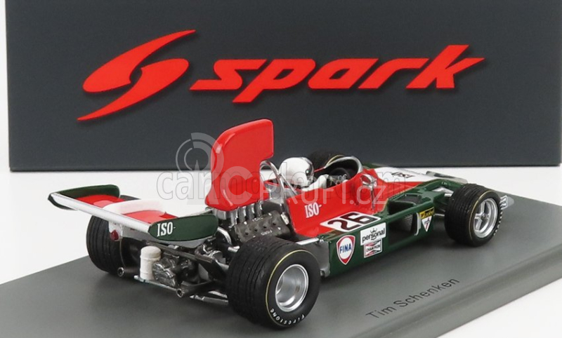 Spark-model Iso rivolta F1  Ir N 26 Canada Gp 1973 T.schenker 1:43 Červená Zelená Bílá