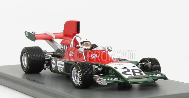 Spark-model Iso rivolta F1  Ir N 26 Canada Gp 1973 T.schenker 1:43 Červená Zelená Bílá