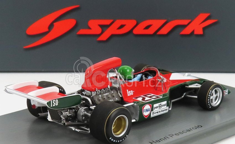 Spark-model Iso rivolta F1  Ir N 26 French Gp 1973 H.pescarolo 1:43 Zelená Červená