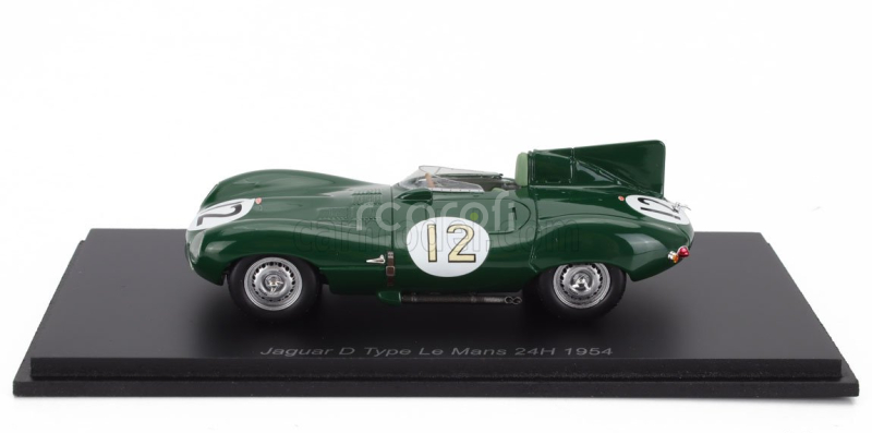 Spark-model Jaguar D-type 3.4l S6 Spider Team Jaguar Cars Ltd N 12 24h Le Mans 1954 Stirling Moss - Peter Walker 1:43 Zelená