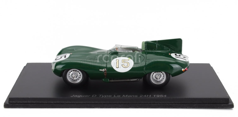 Spark-model Jaguar D-type 3.4l S6 Spider Team Jaguar Cars Ltd N 15 24h Le Mans 1954 Peter Whitehead - Ken Wharton 1:43 Zelená