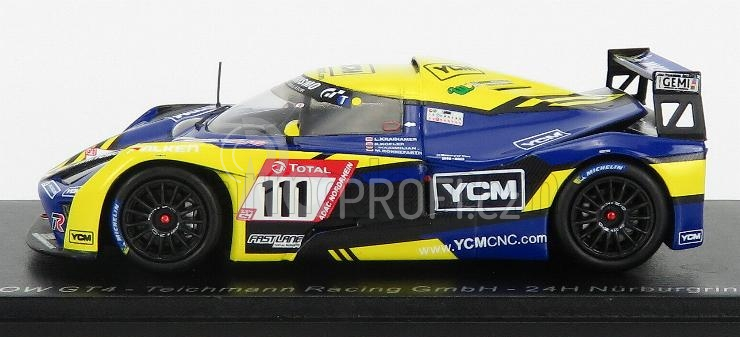 Spark-model KTM X-bow Gt4 N 111 Team Teichmann Racing 24h Nurburgring 2019 L.kraihamer - R.kofler - Maximilian - M.ronnefarth 1:43 Modrá Žlutá Černá