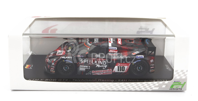 Spark-model KTM X-bow Gt4 Team Teichmann Racing N 110 24h Nurburgring 2021 D.bohr - T.molig - F.von Der Laden - D.adorf 1:43 Červená Černá