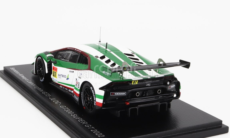 Spark-model Lamborghini Aventador Gt3 Team Jloc N 87 Gt300 Super Gt 2022 K.mtsuura - N.sakaguchi 1:43 Bílá Zelená